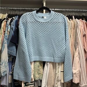H&M Light Blue Crochet Women's Sweater